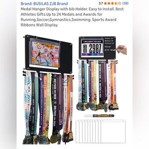 Medal Hanger Display with Bib Holder
